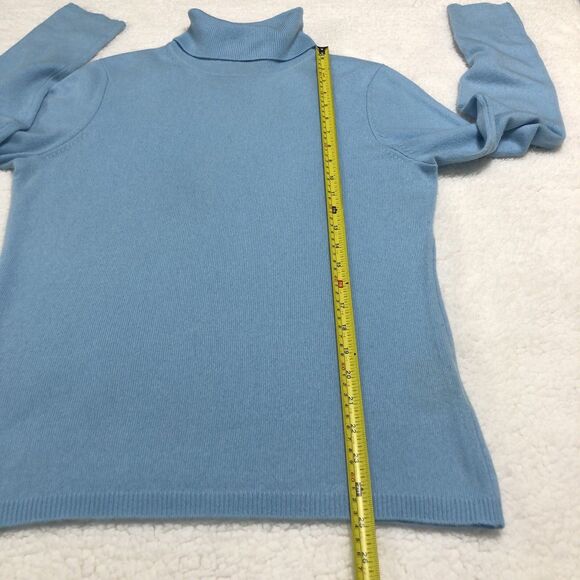 Sutton Studio Cashmere Turtleneck Sweater Women's Large Blue Minimalist Cozy - Picture 11 of 11